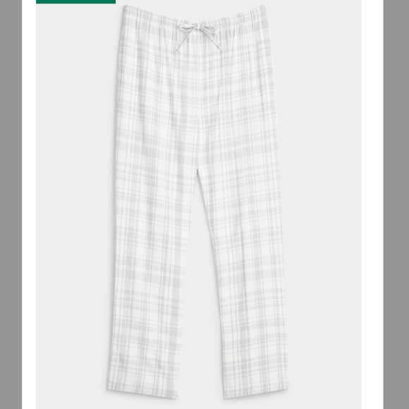 Light gray lounge cottage cabin style plaid check pants NWT - Picture 8 of 8
